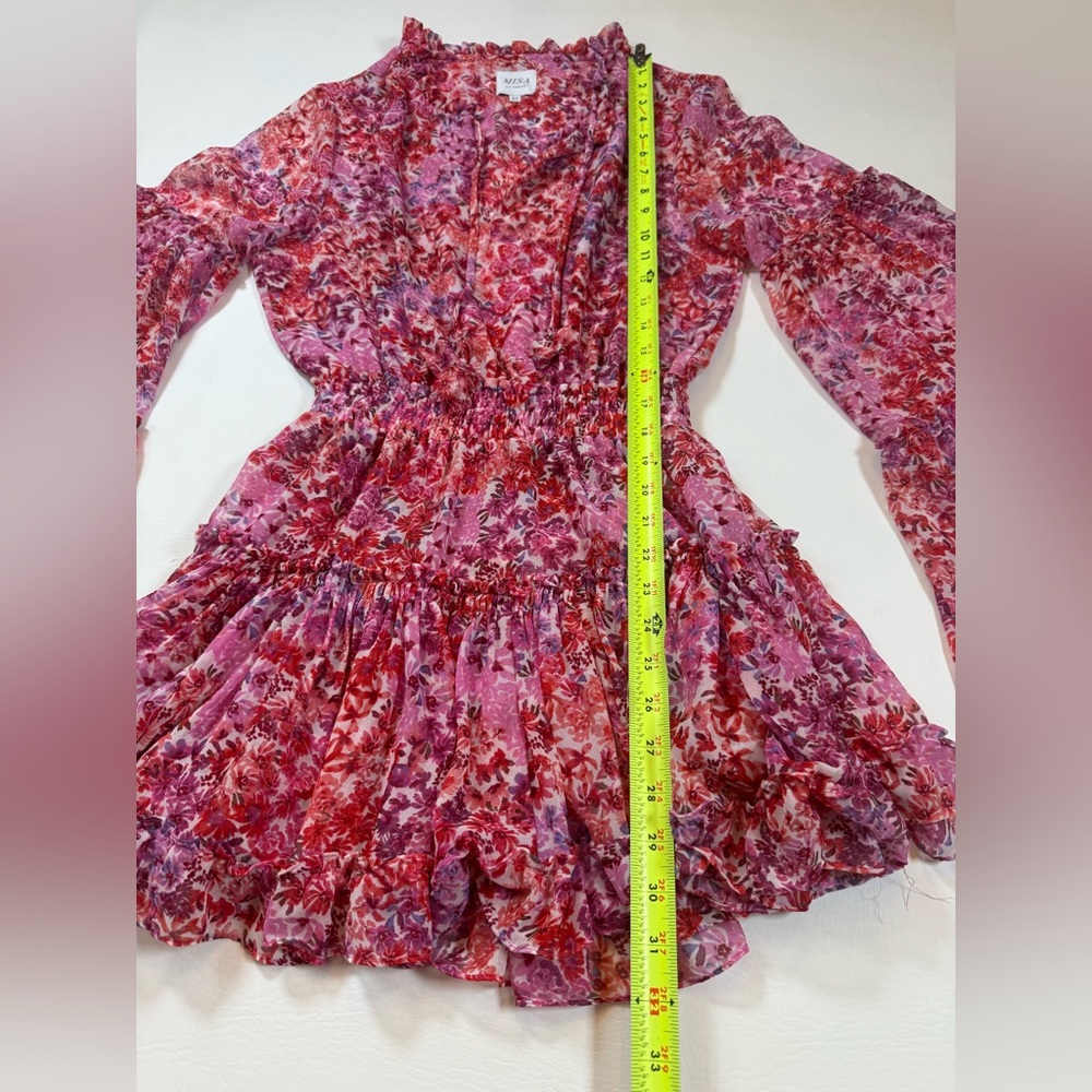 Misa Los Angeles Leeva dress long sleeve mini pink red XS barbiecore (bin W) - Picture 7 of 12